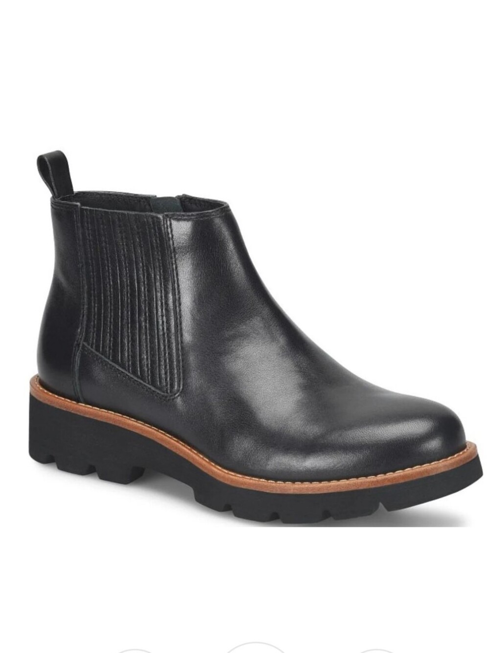Söfft Paige Black Waterproof Leather Chelsea Boot w/ Lug Sole Sz 8.5